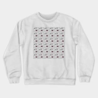 Kids On Sleds With Snowflakes Crewneck Sweatshirt